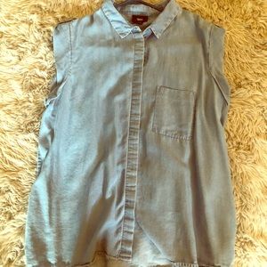 Light/Medium Blue Sleeveless Denim Shirt